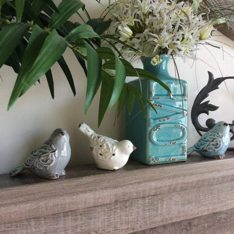 FICITI bird figurines on shelf display for elegant home accents