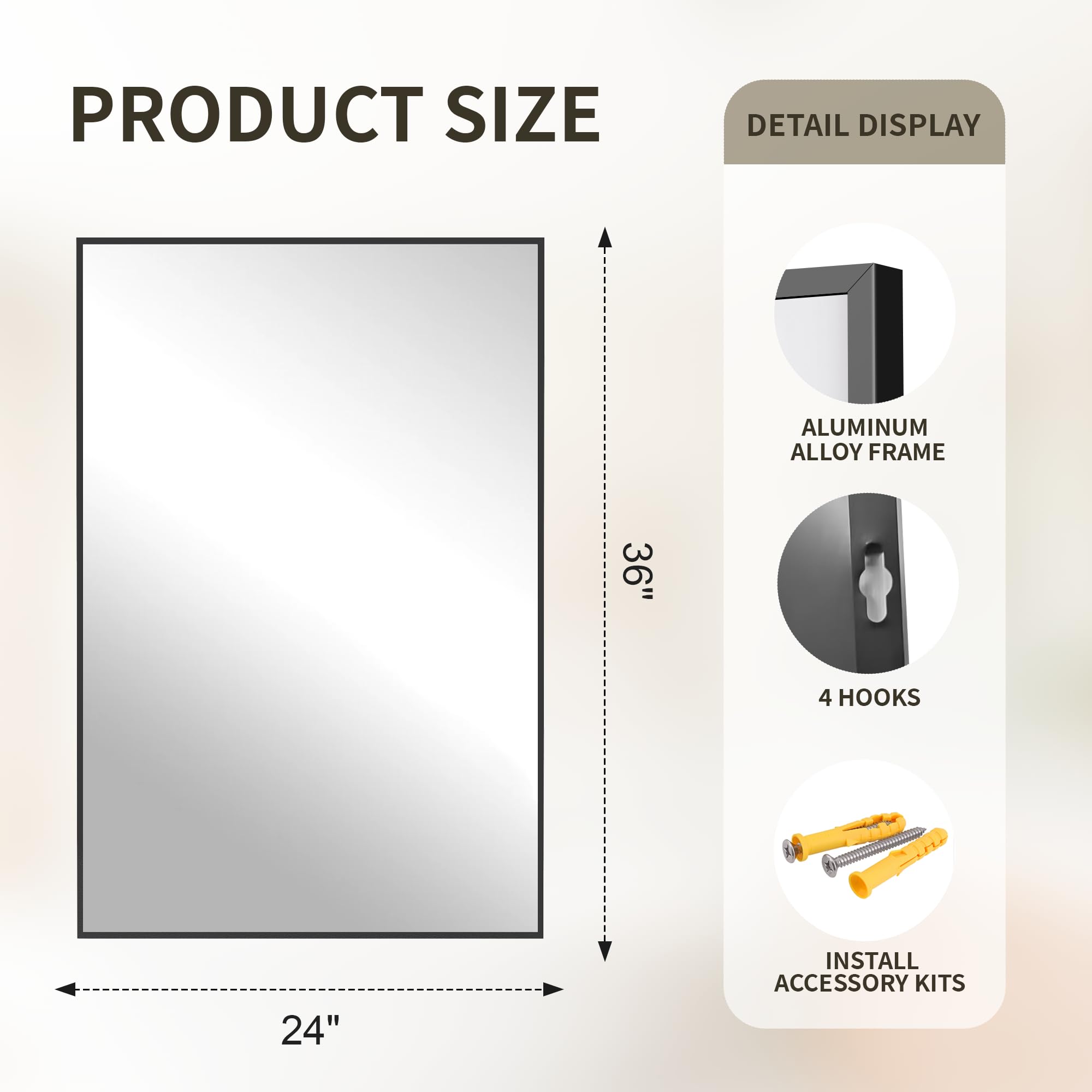 FICTOR aluminum frame close-up showing anti-rust finish for humid bathrooms.
