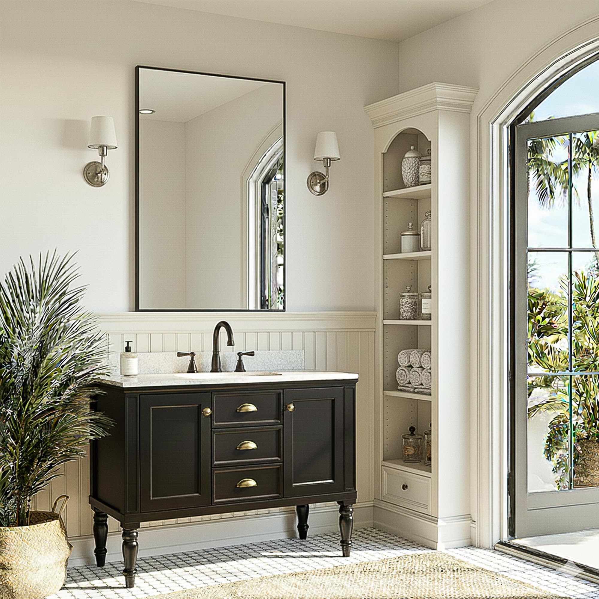 FICTOR anti-rust frame withstands humidity for long-lasting bathroom use.