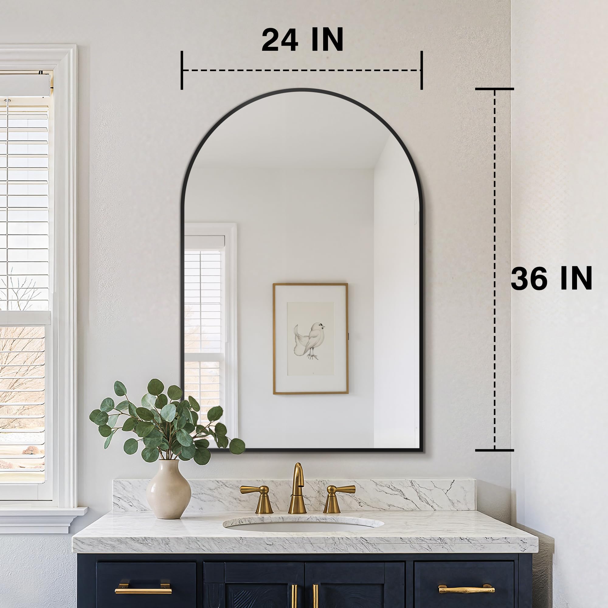FICTOR two-pack over-sink mirrors enhance symmetry and style