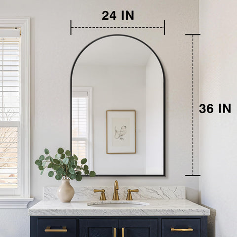 FICTOR two-pack over-sink mirrors enhance symmetry and style