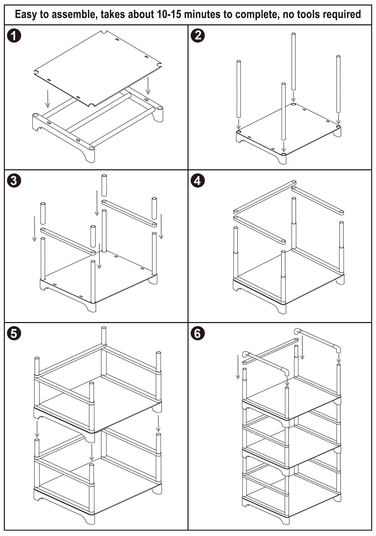 FIDUCIAL HOME detailed-shelf image shows sturdy plastic shelves.