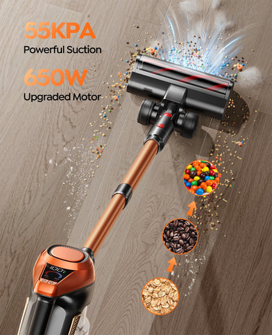 Fieety battery-powered runtime of 70 minutes for extended cleaning sessions
