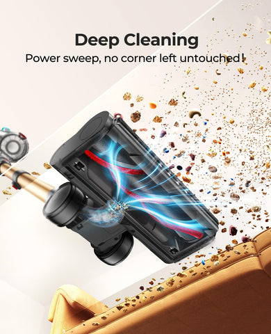 Fieety pet hair optimized floor brush reduces tangles on carpets.