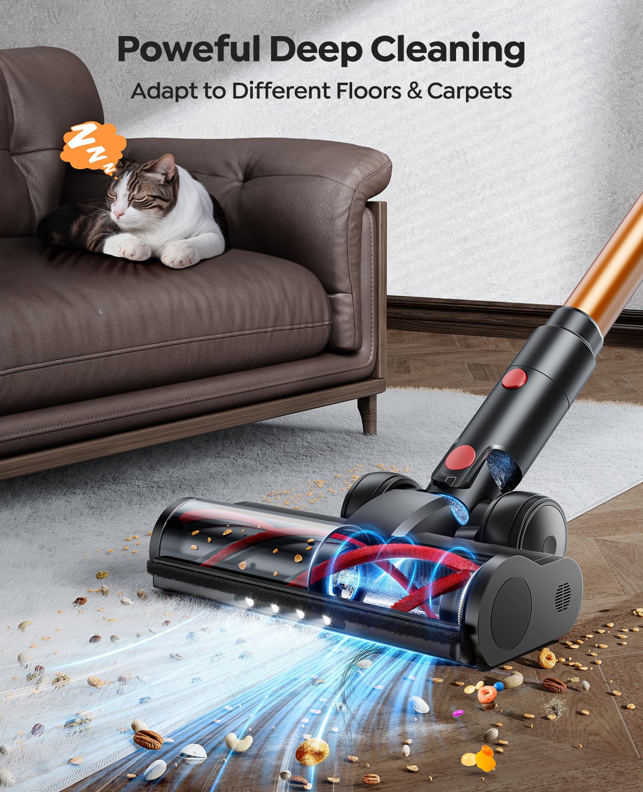 Fieety S-shaped anti-tangle brush reduces hair wrap on floors and carpets