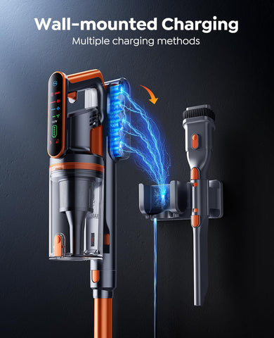 Fieety self-standing design keeps the vacuum upright between tasks