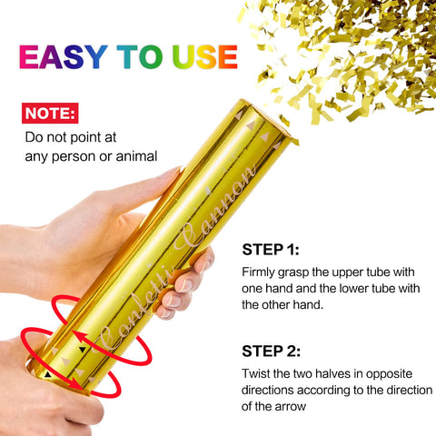 FIEKEICC gold confetti poppers release range 10–15 feet for festive moments.
