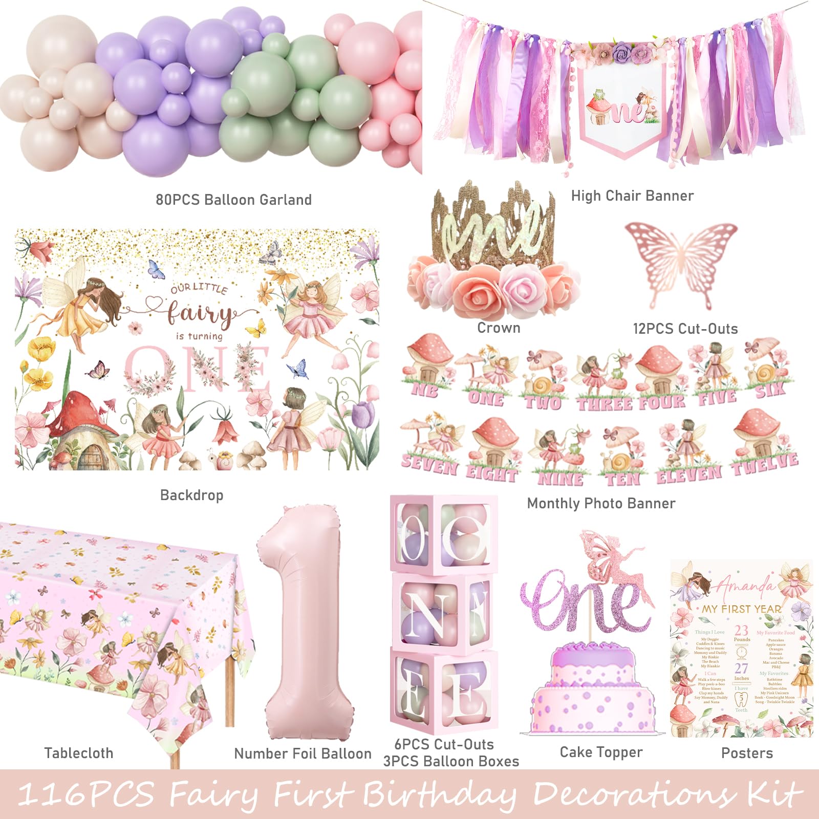 Fiesec Fairy tablecloth with floral forest motif for elegant party surface