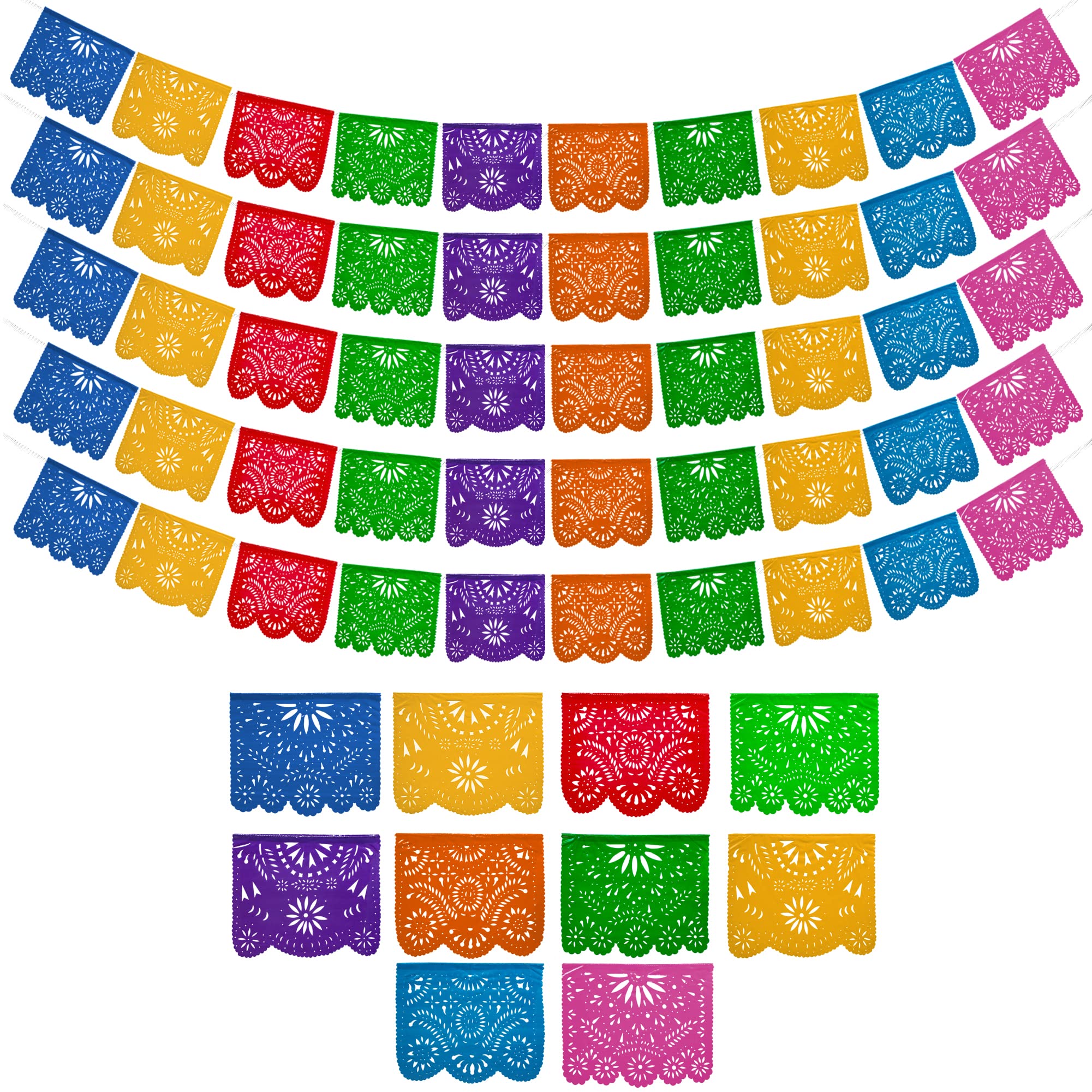 Fiesta Wraps Mexican banner set display for vibrant outdoor parties