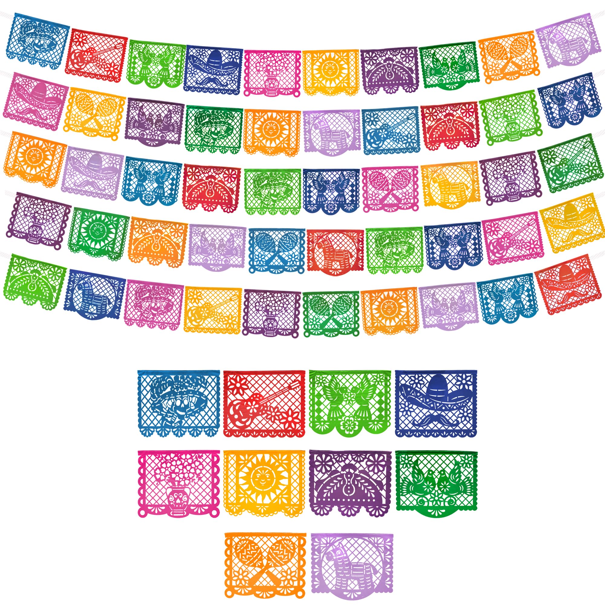 Fiesta Wraps full set of Mexican party banners with ten designs each for vibrant fiesta decor.