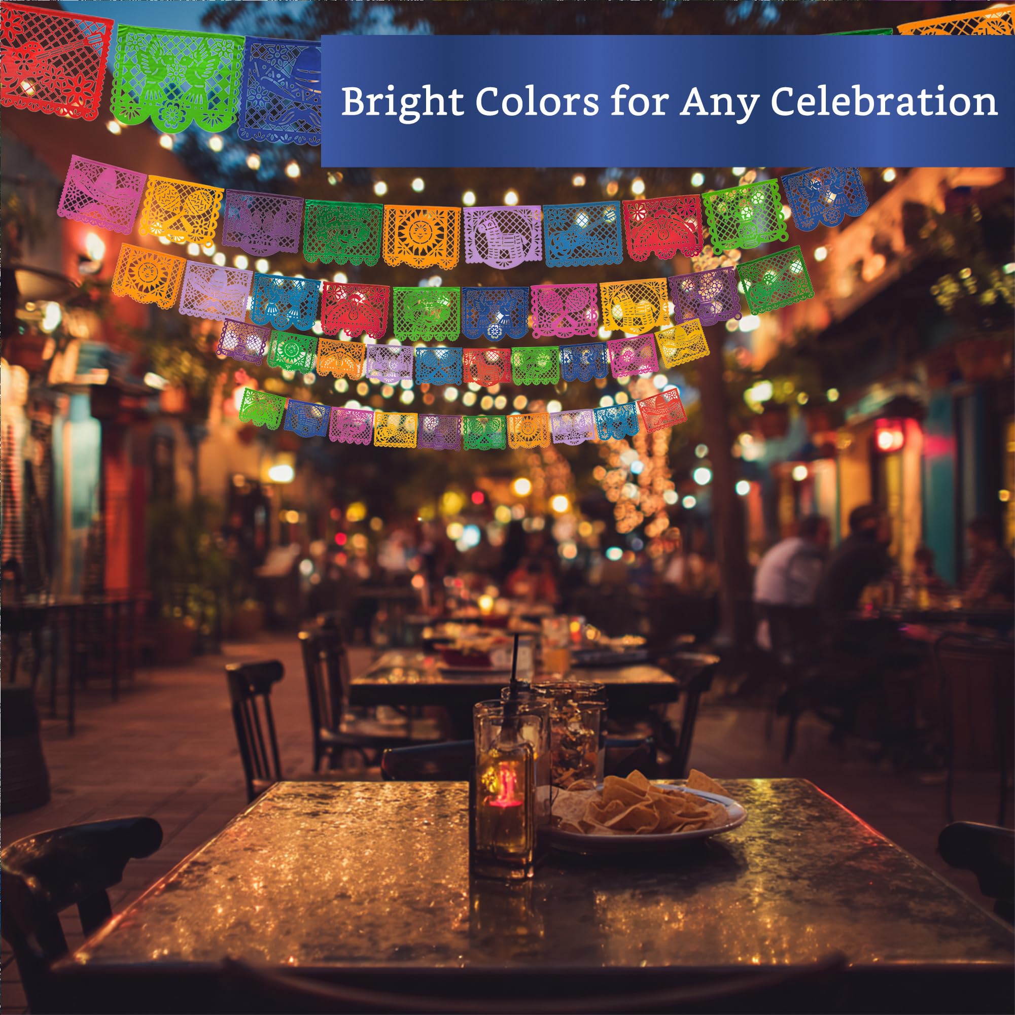 Fiesta Wraps outdoor-friendly décor designed to withstand wind and weather.