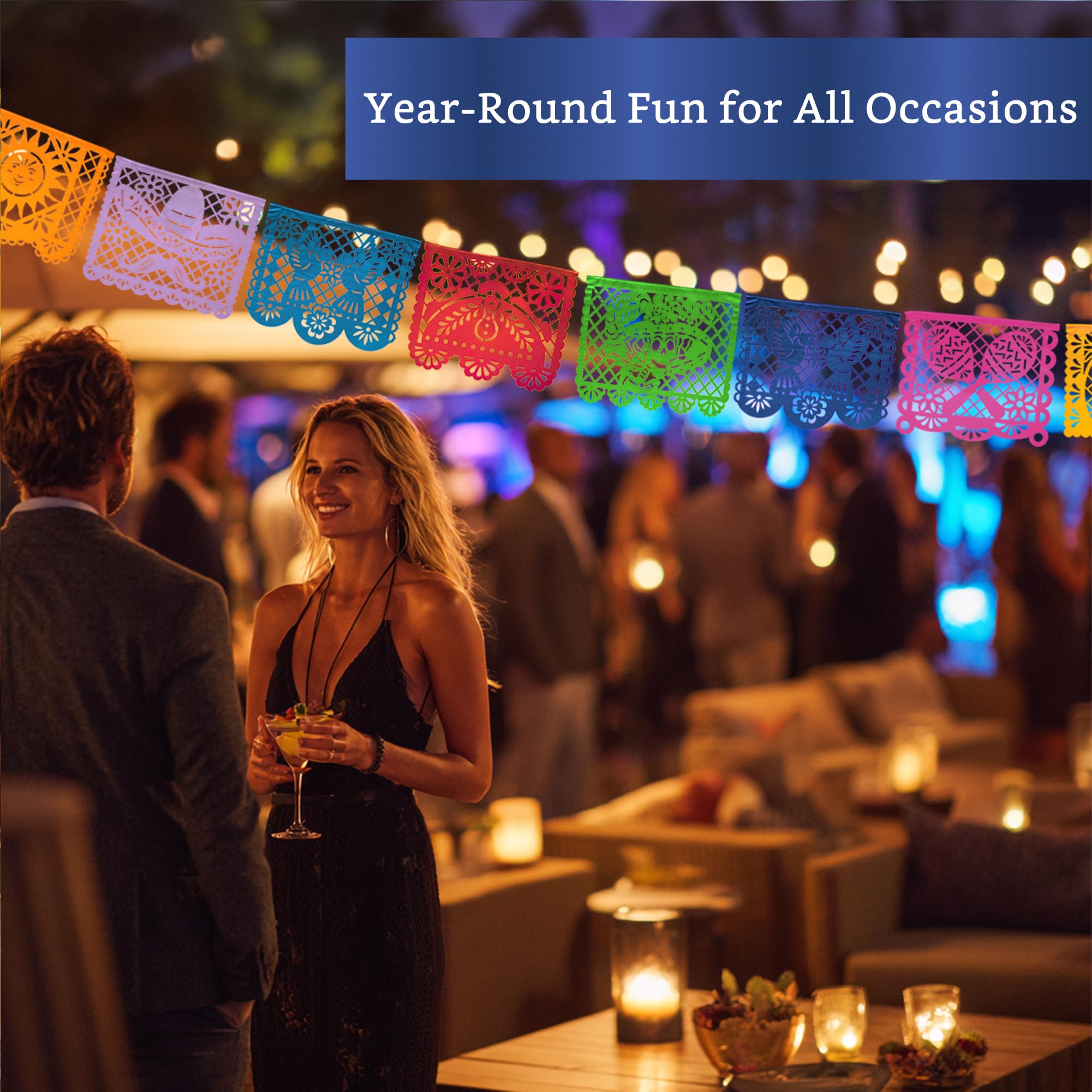 Fiesta Wraps reusable party banners simplify storage for future celebrations.