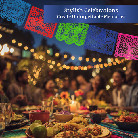 Fiesta Wraps versatile party decor ideas for Cinco de Mayo and Dia de los Muertos celebrations.