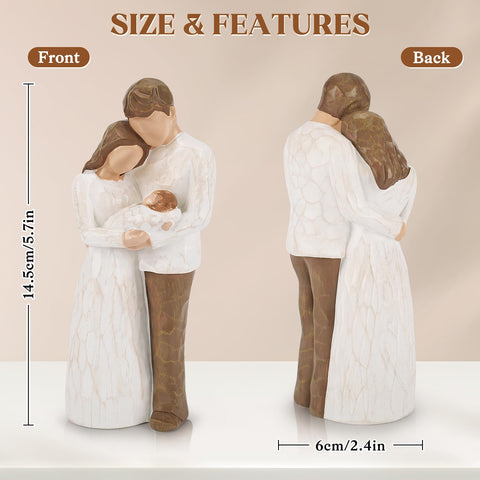 Fighting to Achieve family three-figurine showcases a warm, loving trio.