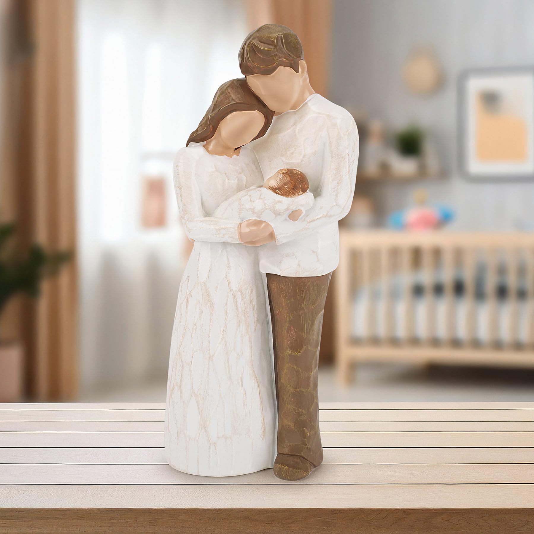 Fighting to Achieve mother-dad-child pose highlights tenderness.