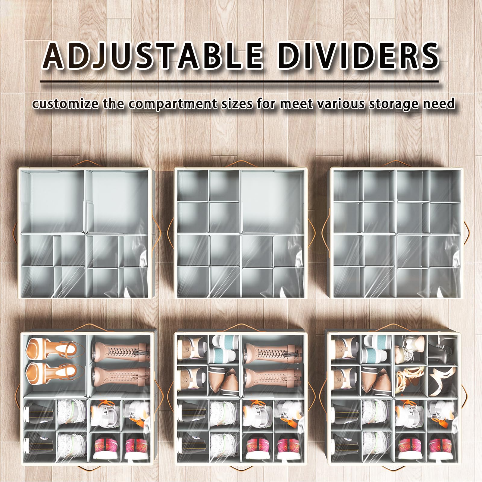 FIKSG interior adjustable dividers tailor compartments for sandals to boots