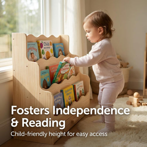 FIKSG decorative scalloped edges add a charming touch to playroom decor.