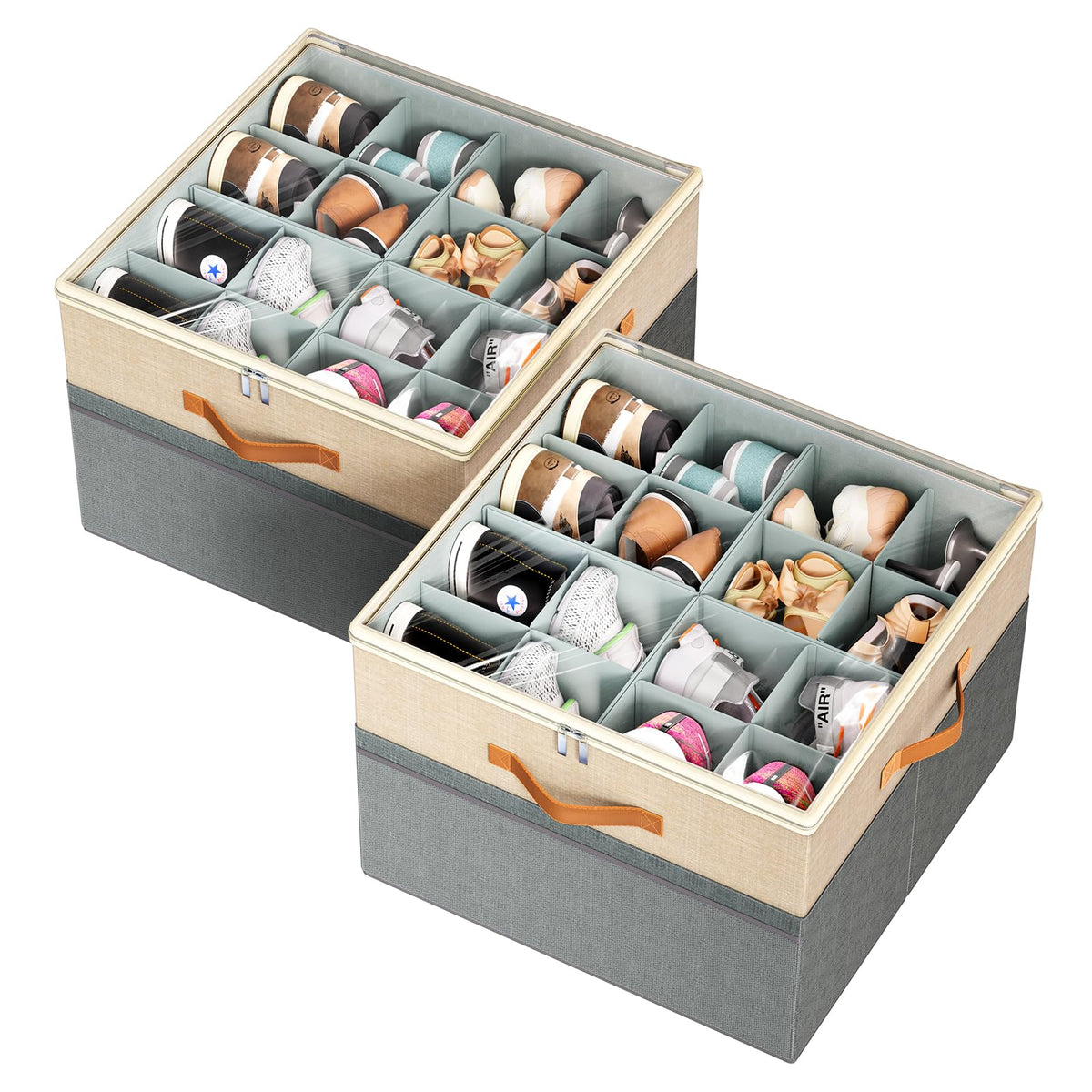 FIKSG shoe organizer closet 2-pack showing vertical storage for organized footwear