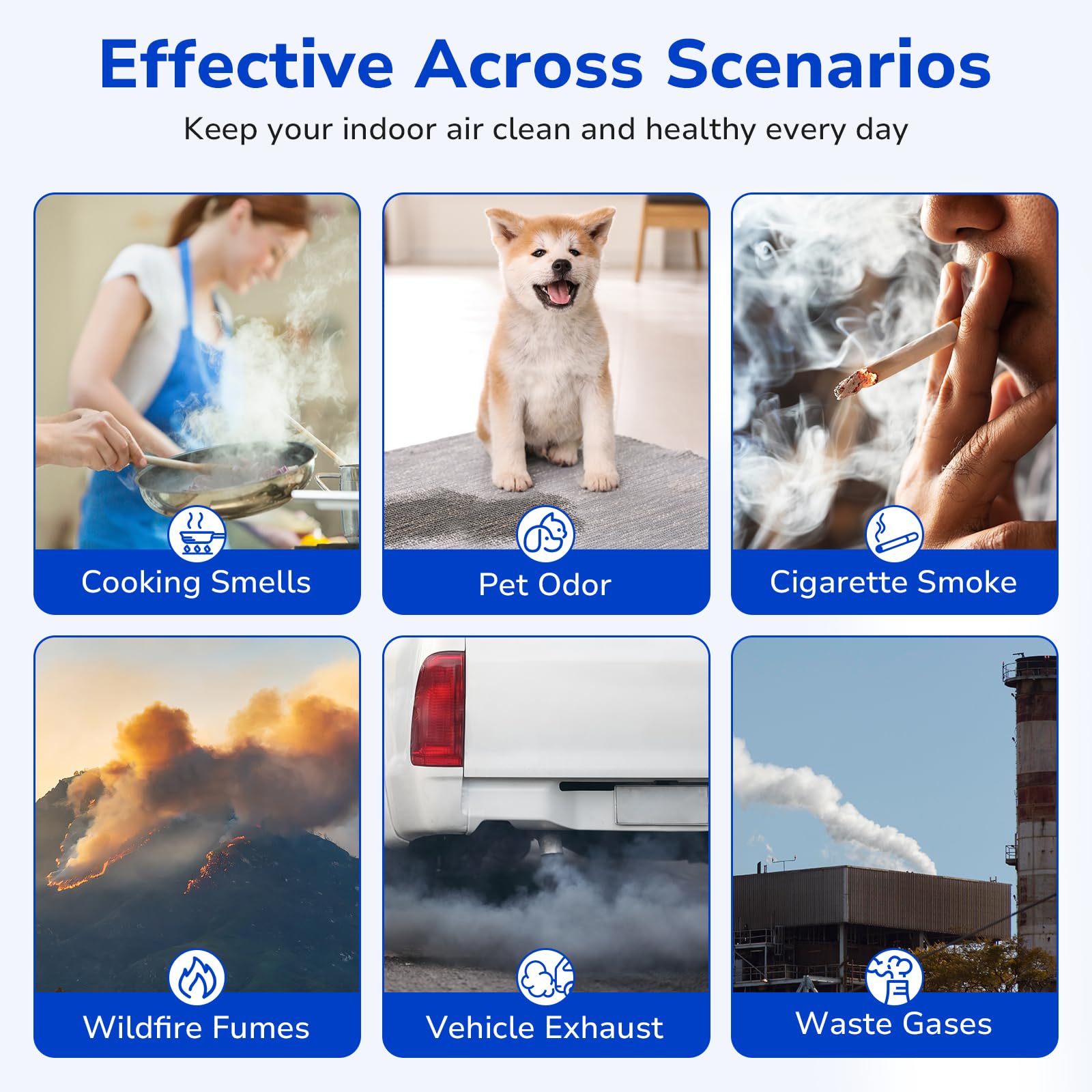 Fil-fresh Airmega AP-1512HH odor removal visual emphasizes fresh spaces.