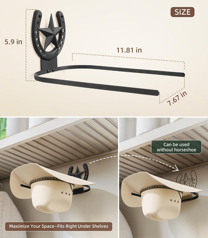 Filano wide brim hat storage open frame highlights hats while preventing crowding
