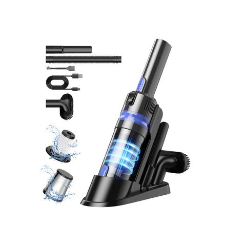 Filigo handheld vacuum on dock charging for easy car and home cleaning