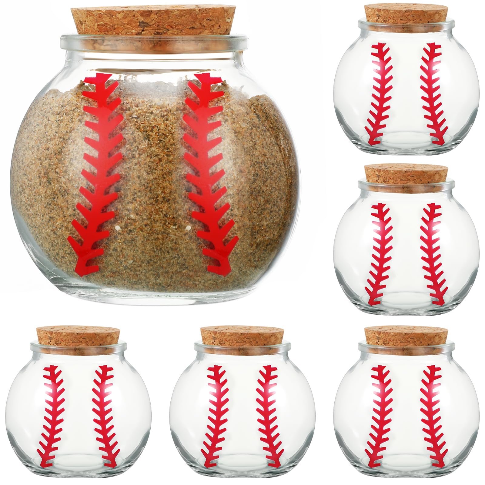 FillTouch baseball dirt jar closeup with cork lid, a clean keepsake for fans.