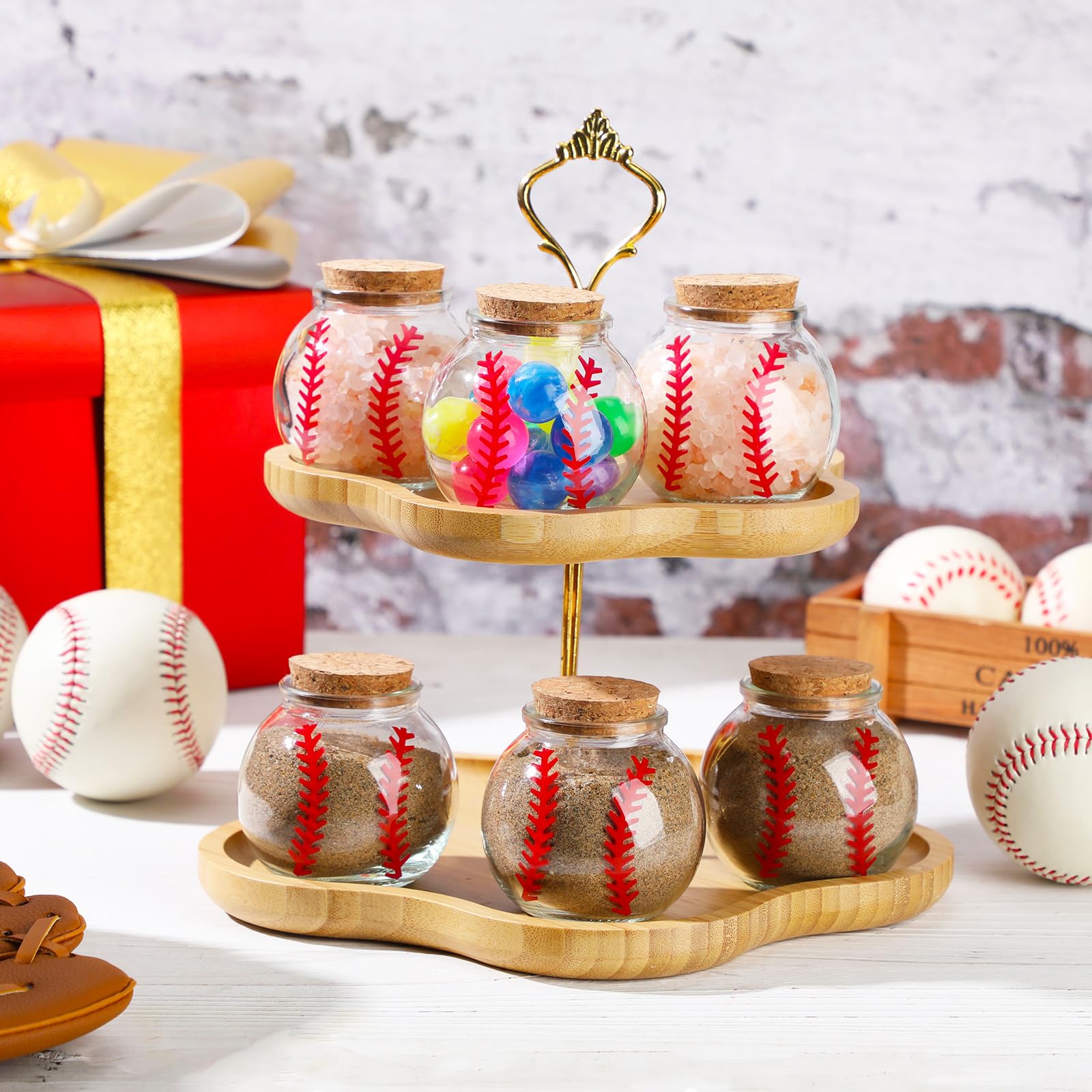 FillTouch baseball dirt jar round design, ideal for table centerpieces.