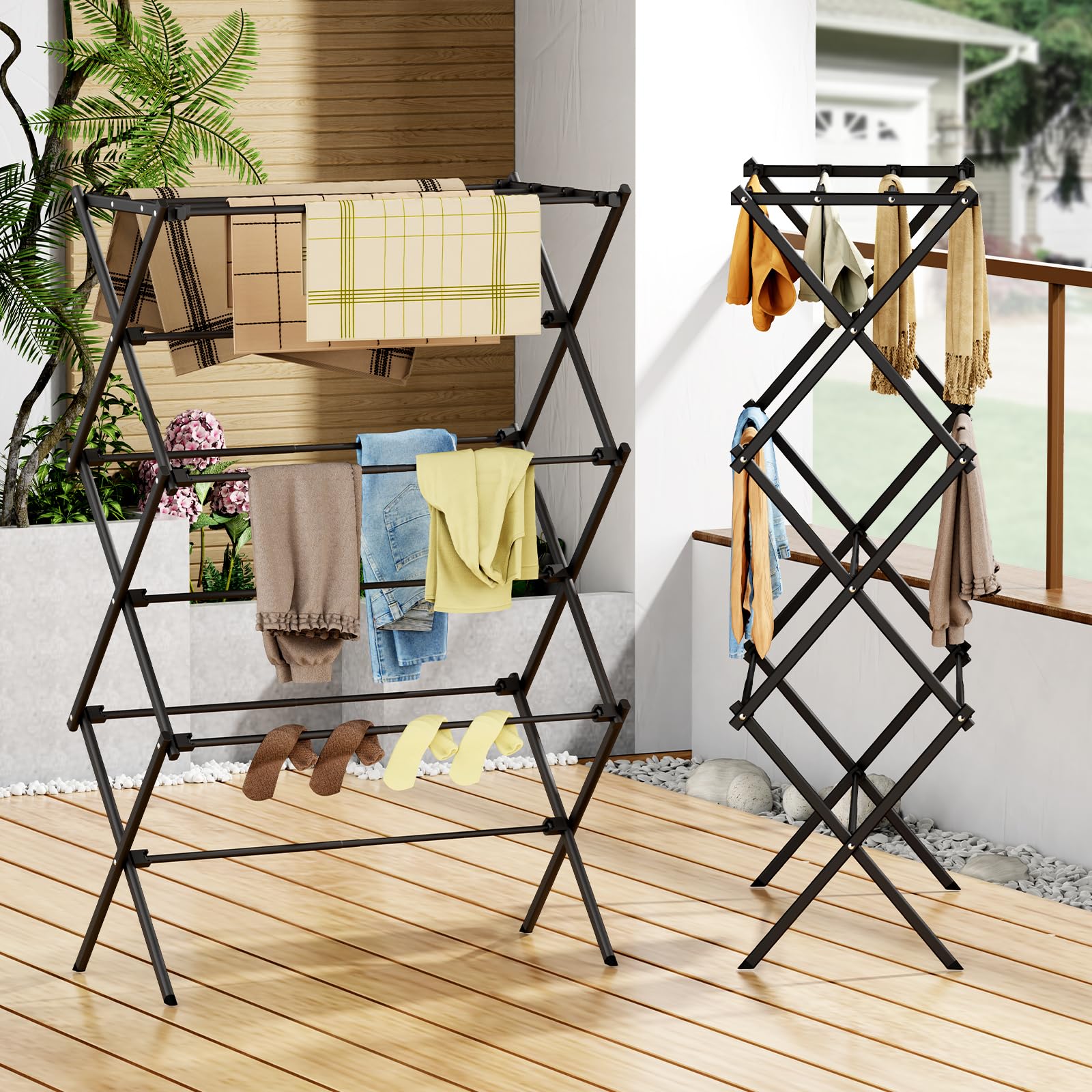 FILROUG drying rack dimensions 11.8 inches deep, 34.6 inches wide, 35.4 inches high.