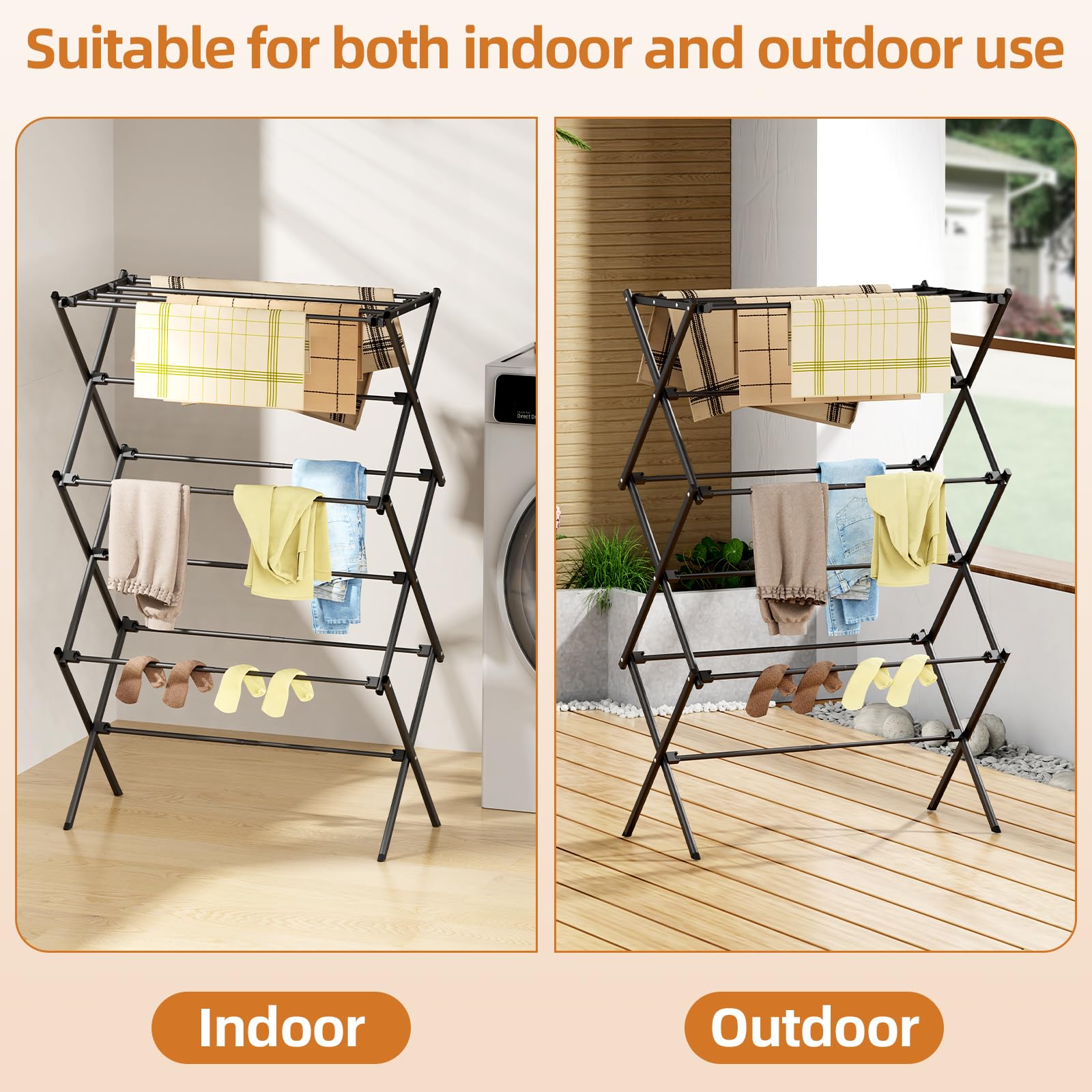 FILROUG drying rack indoor-outdoor compatibility suits various laundry spaces.