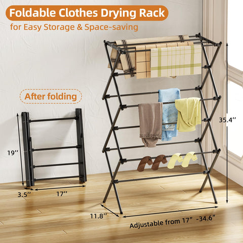 FILROUG drying rack sturdy X-frame provides stable outdoor air drying.