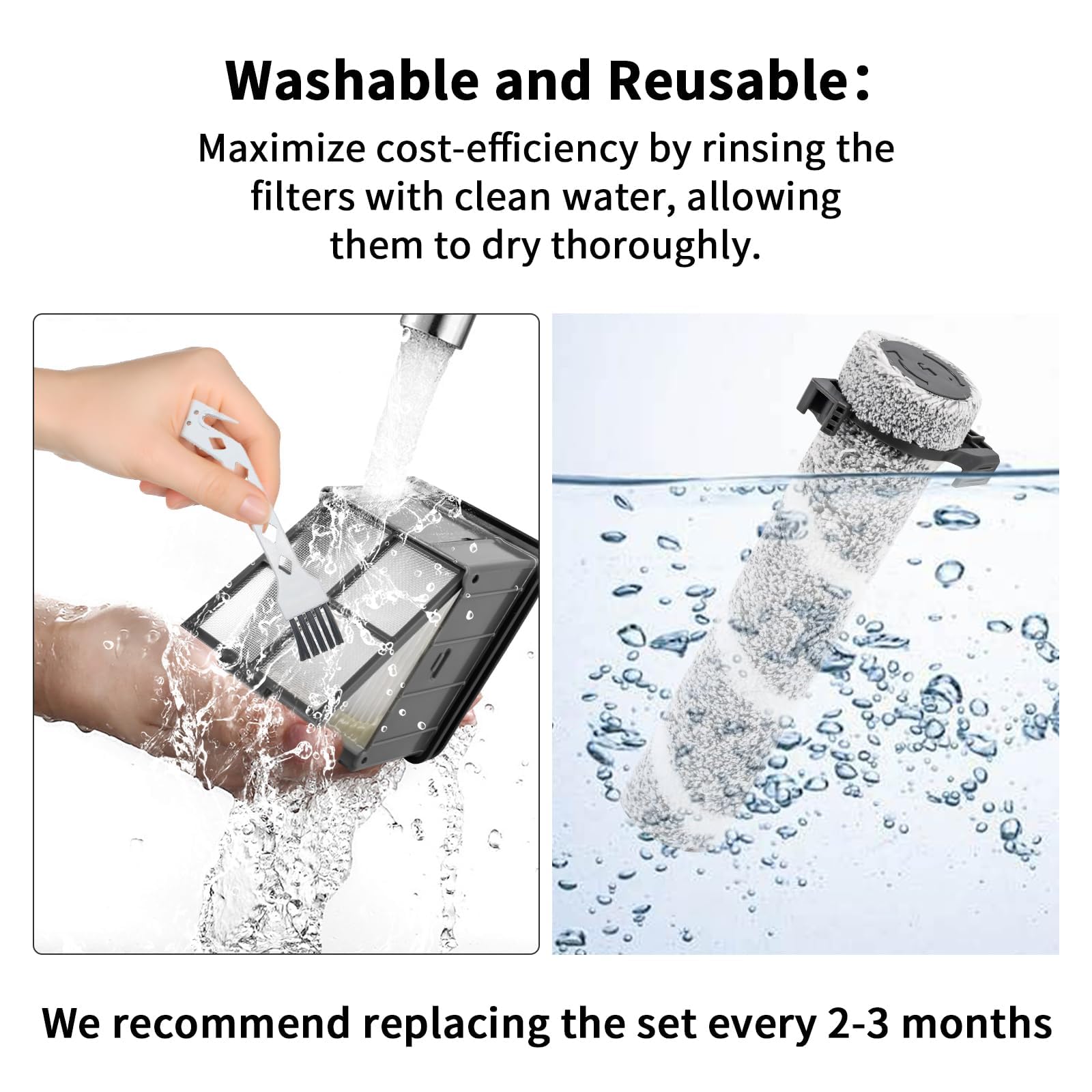 FilterEra clean brush helps remove tangled debris during maintenance