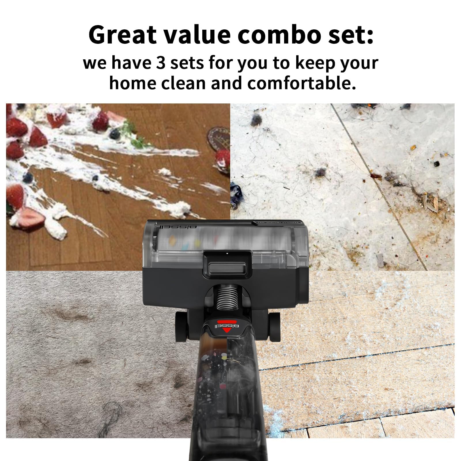 FilterEra CrossWave replacement kit contents show three brushes and three filters