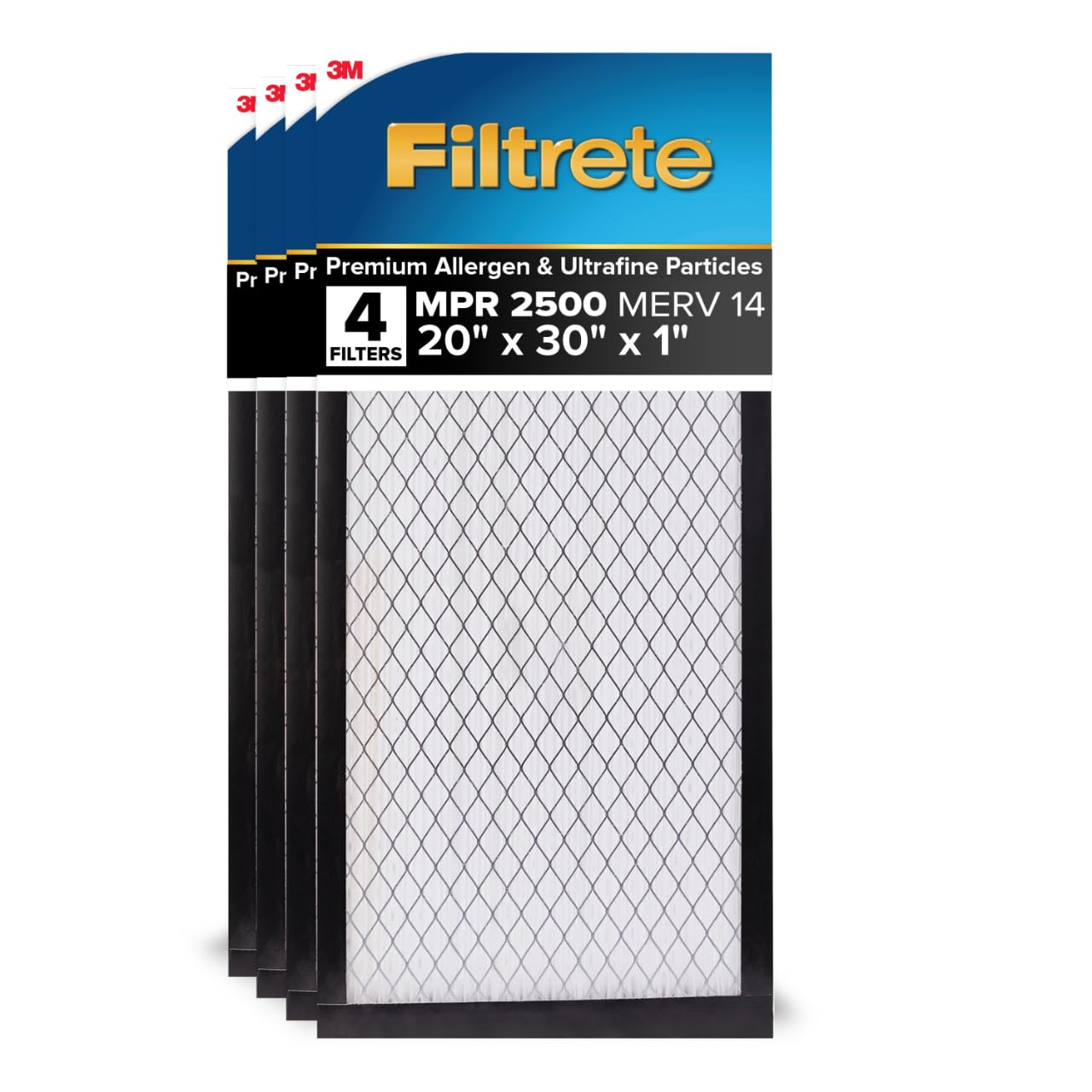 Filtrete face-on view shows high-MERV 14 filtration for cleaner air.