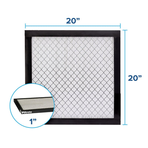 Filtrete 2500 MPR pleated filter close-up highlighting high particle capture.