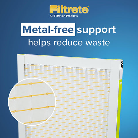 Filtrete eco-friendly packaging highlights sustainable materials.