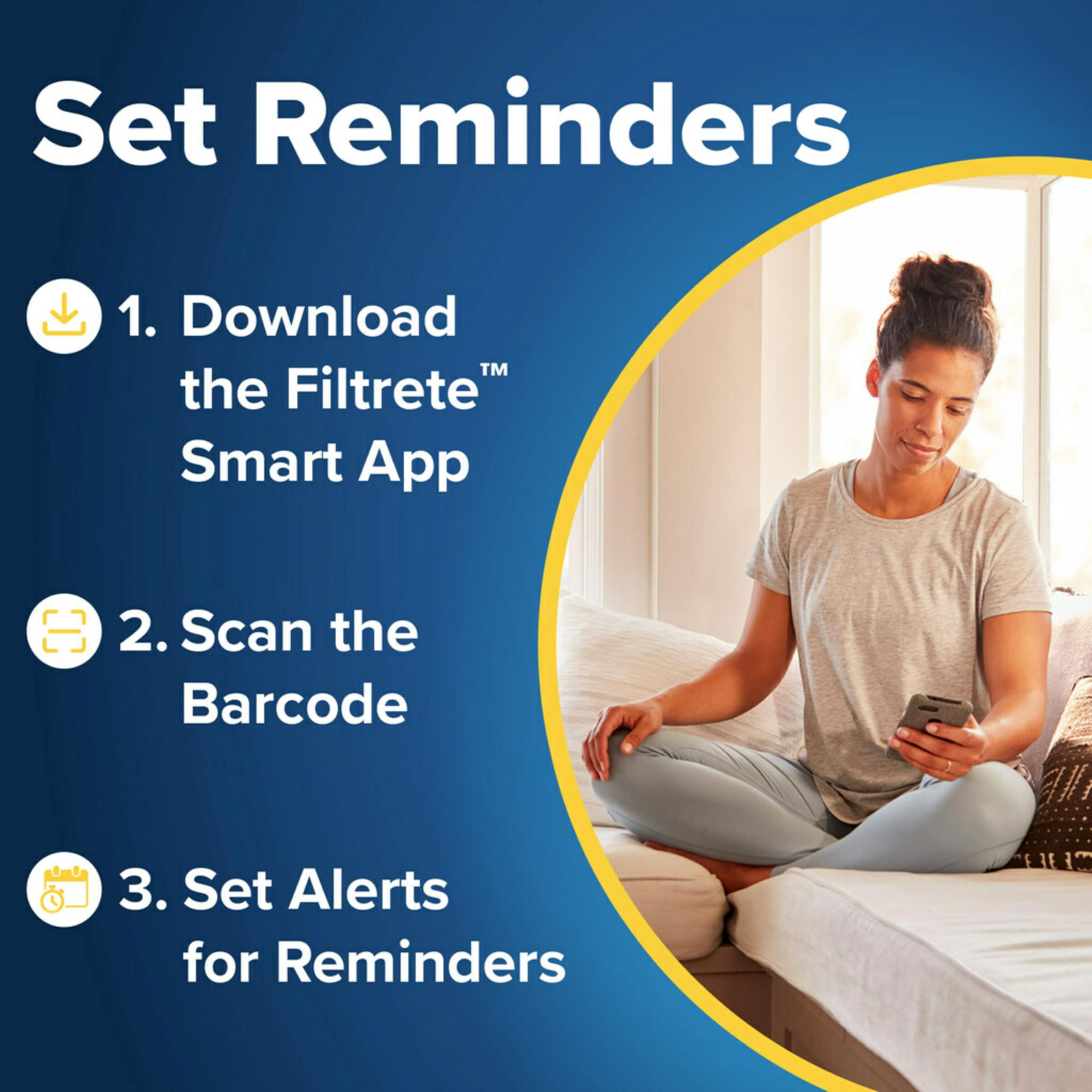 Filtrete filter-in-use shows smooth airflow through HVAC system.