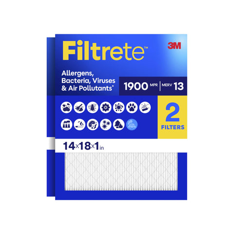 Filtrete MERV13 1900 filter front view improving HVAC airflow.
