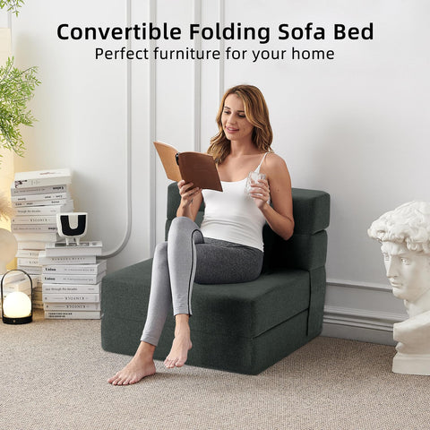 FILUXE sofa bed in living space shows versatile use for apartments.