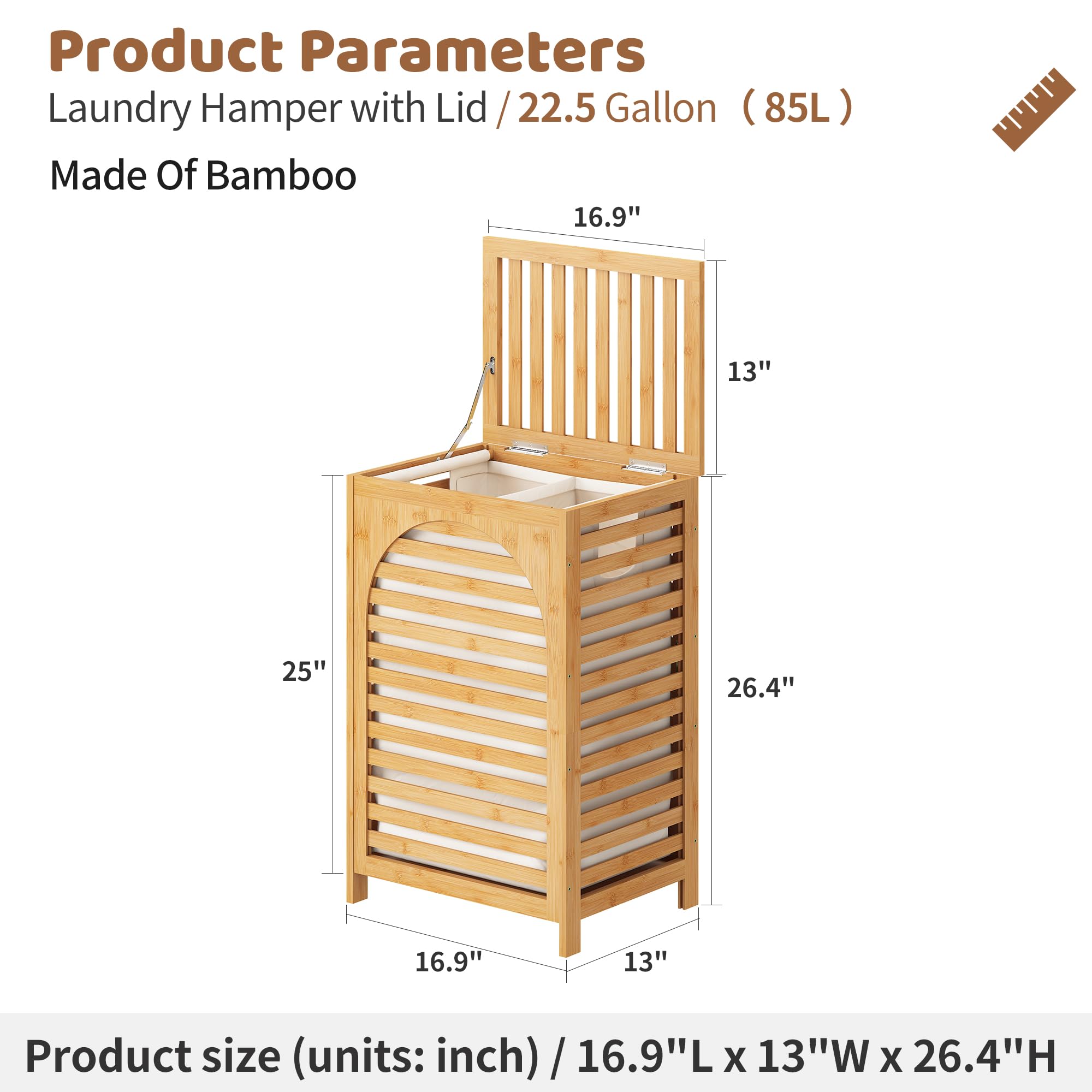 FILWH 85L capacity ideal for family laundry and quick sorting.