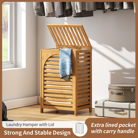 FILWH reversible bamboo lid for easy access and tidy storage.
