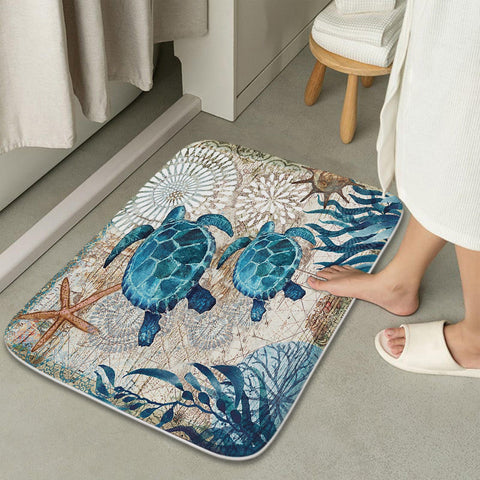Final Friday memory foam rug offers enhanced softness while standing on damp floors.