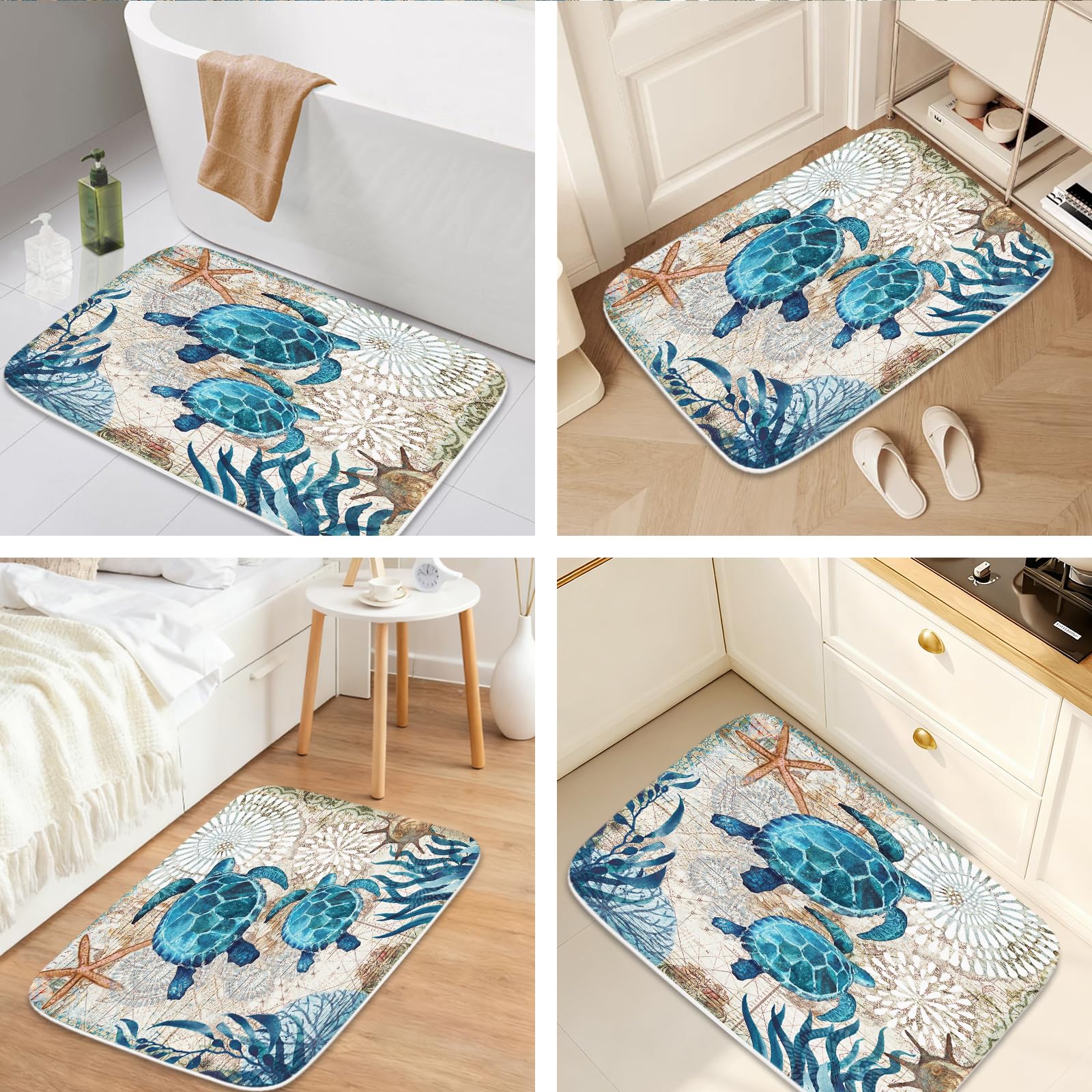 Final Friday fade-resistant print keeps coastal design vibrant through daily bathroom use.