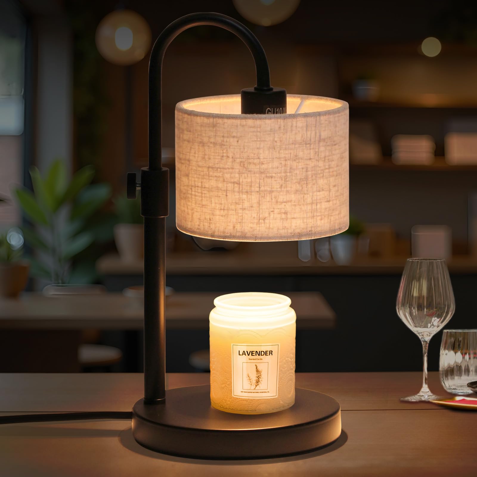 FINCMY candle warmer lamp with timer feature for safer fragrance release