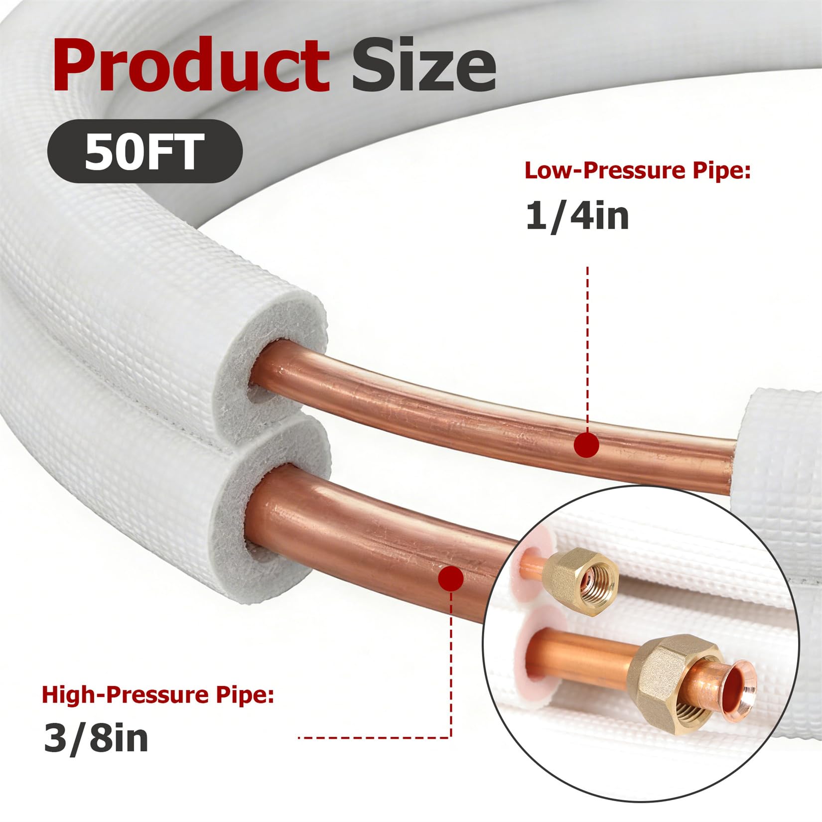 Findmall red copper tube close-up, showing tough, ductile material for durable installs.