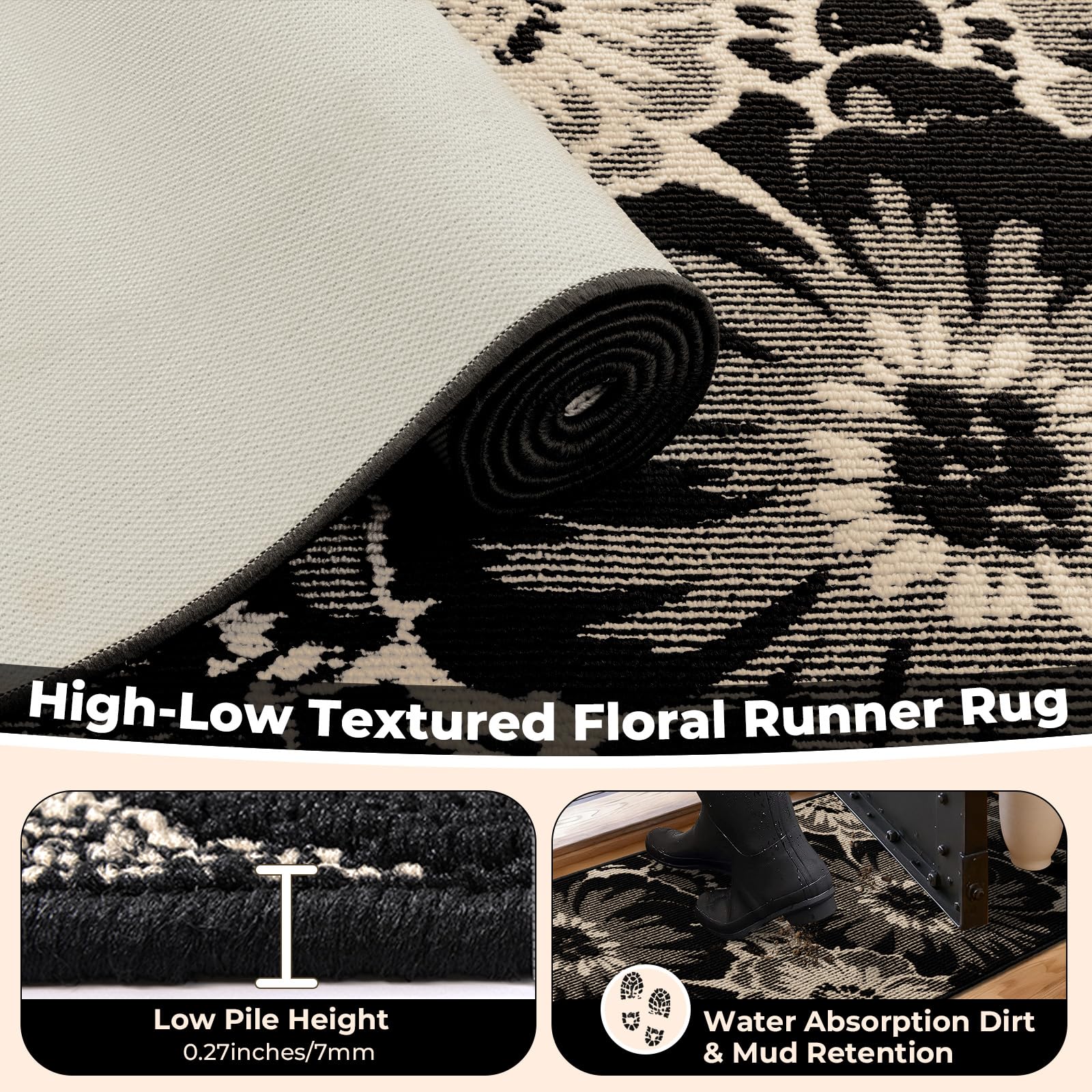 Findosom machine-washable rug makes cleaning quick after busy days.