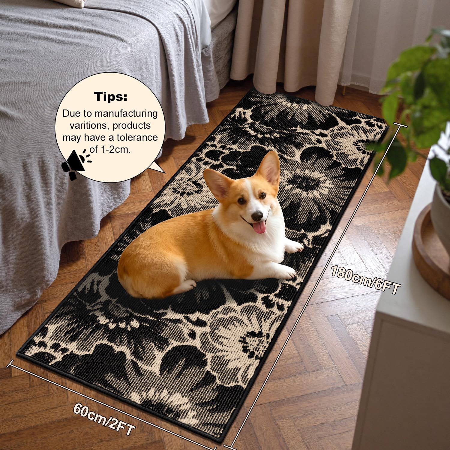 Findosom polypropylene rug material for busy hallways and entrances.