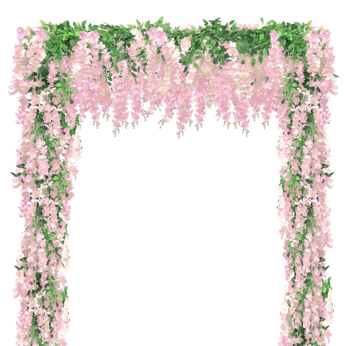 Findosom Wisteria garland pink petals for elegant 36ft decor