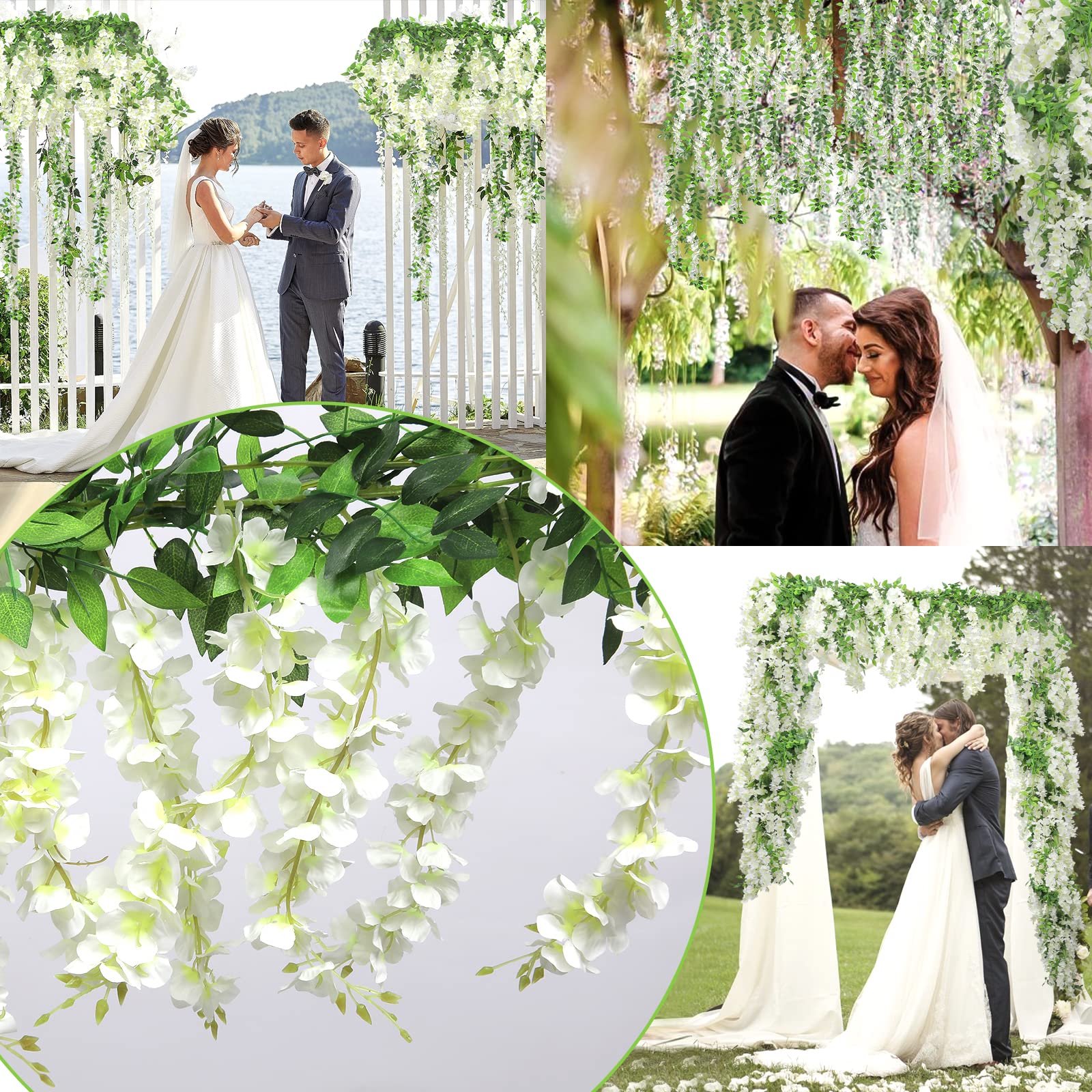 Findosom Wisteria garland easy to install with bendable stems.