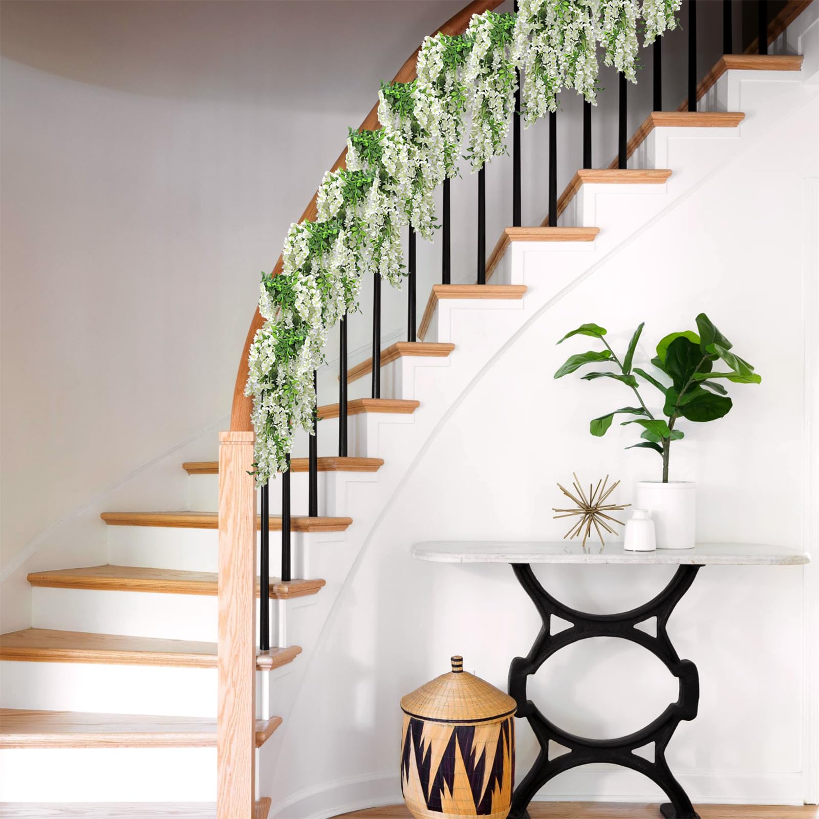 Findosom Wisteria garland enhances garden and home decor outdoors.