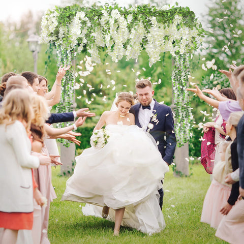 Findosom Wisteria garland ideal for wedding arches and outdoor ceremonies.